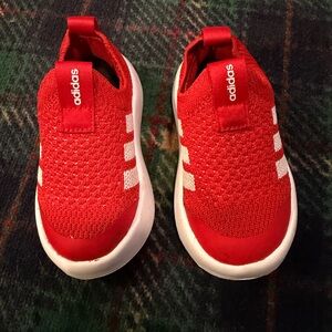 Adidas Kids Red and White Slip-On Sneakers